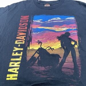 Harley-Davidson Men's L T-Shirt Sunset Rider Redwood Eureka California